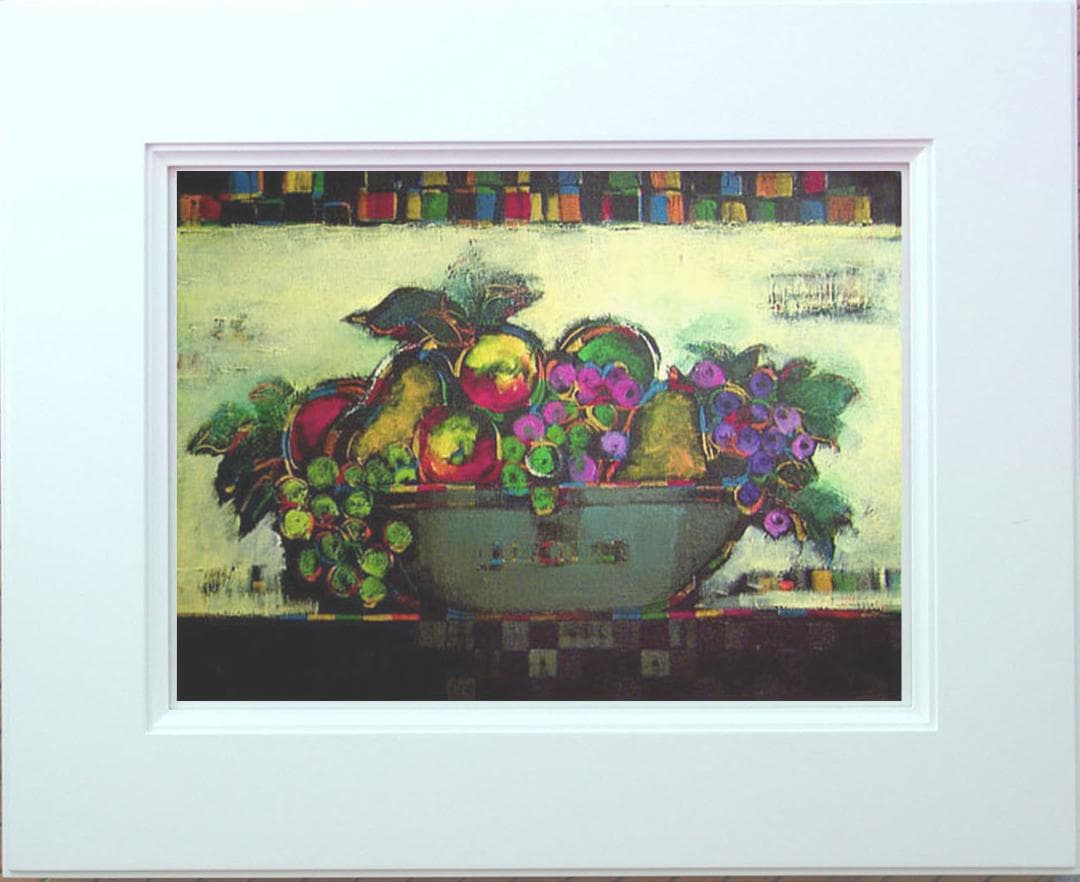 油絵 絵 絵画 インテリア 額付(黒) uF6-060904 静物 果物