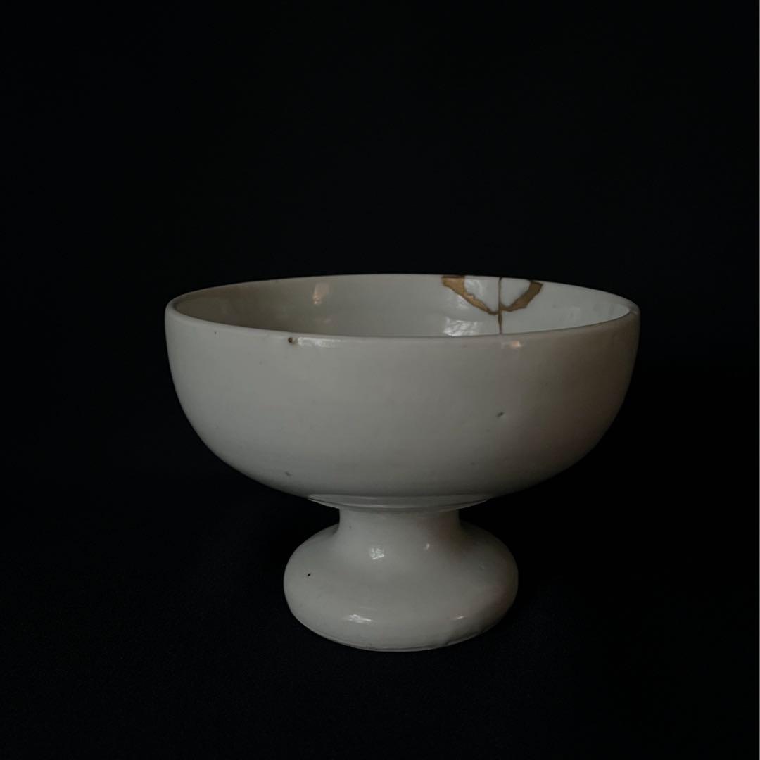 白磁素文盃洗　金継ぎ