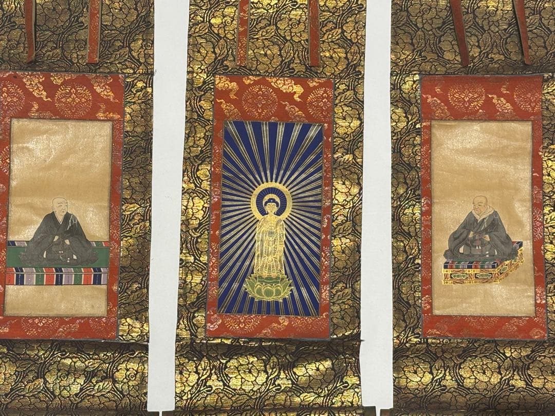 「方便法身尊形・親鸞聖人・法然上人」達如 三幅対|木版画 浄土真宗 本願寺