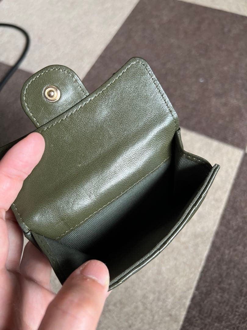 CHANEL マトラッセ　財布　ミニ　カーキ　グリーン