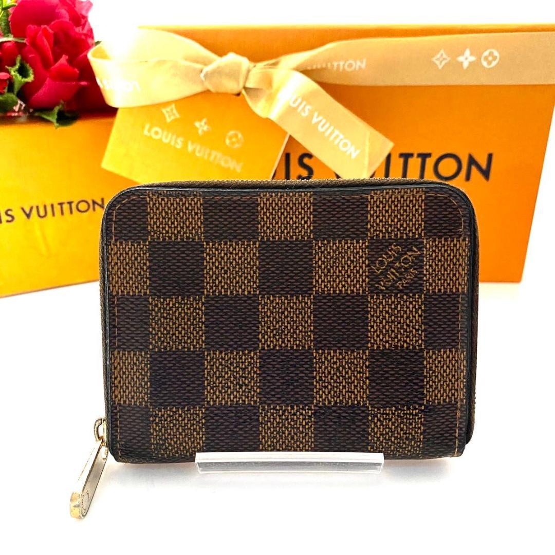 ルイ ヴィトン◎パース ダミエ ケース ブラウン ラウンドファスナー