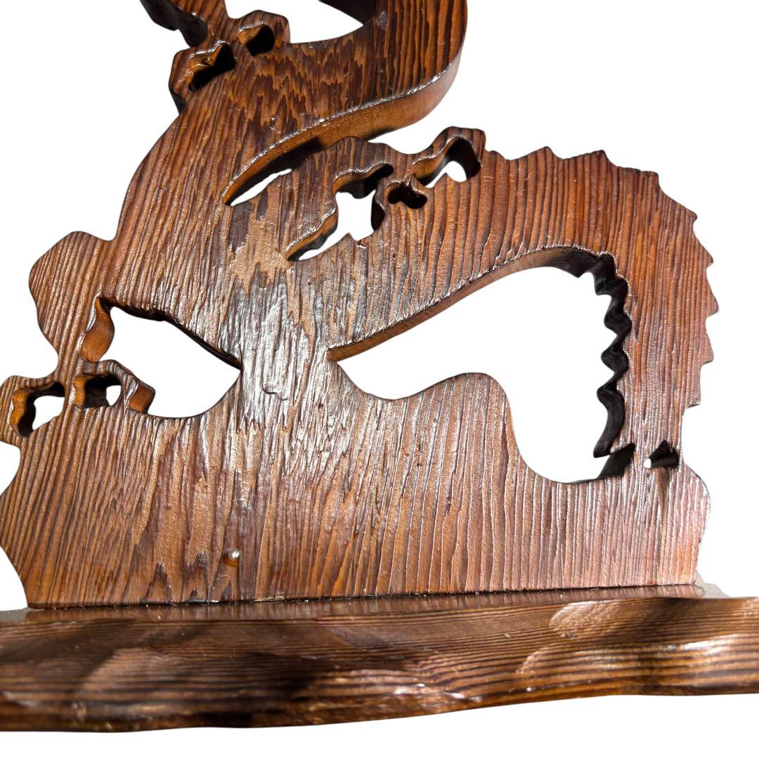 昇龍　木彫　龍　竜　縁起物　置物　インテリア　ドラゴン　木製　オブジェ