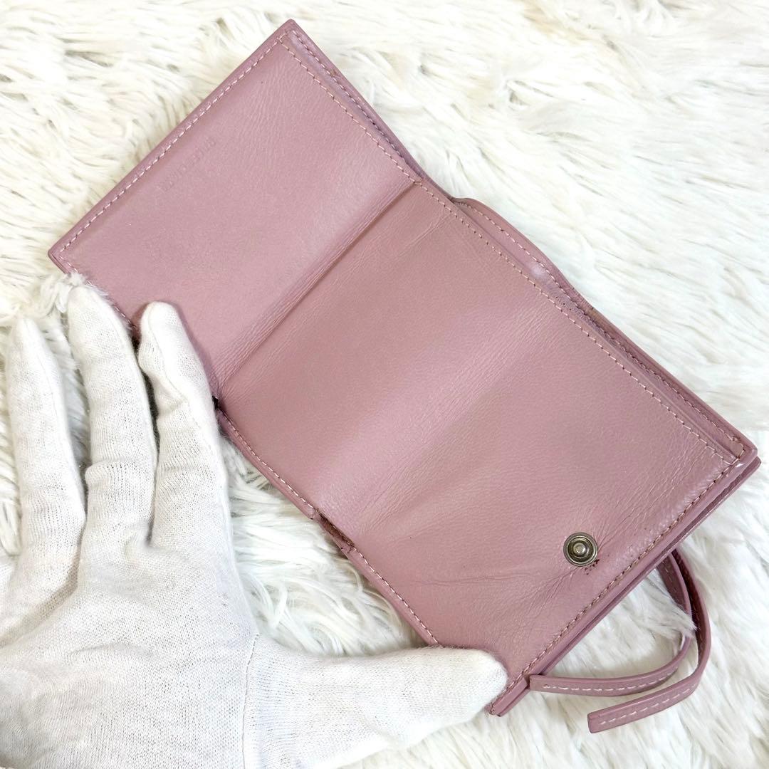 美品✨️付属品完備 バレンシアガ ネオクラシック 三つ折り財布 ピンク