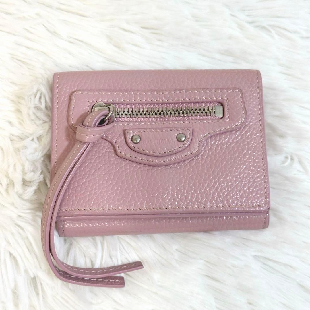 美品✨️付属品完備 バレンシアガ ネオクラシック 三つ折り財布 ピンク