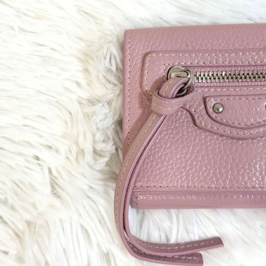 美品✨️付属品完備 バレンシアガ ネオクラシック 三つ折り財布 ピンク