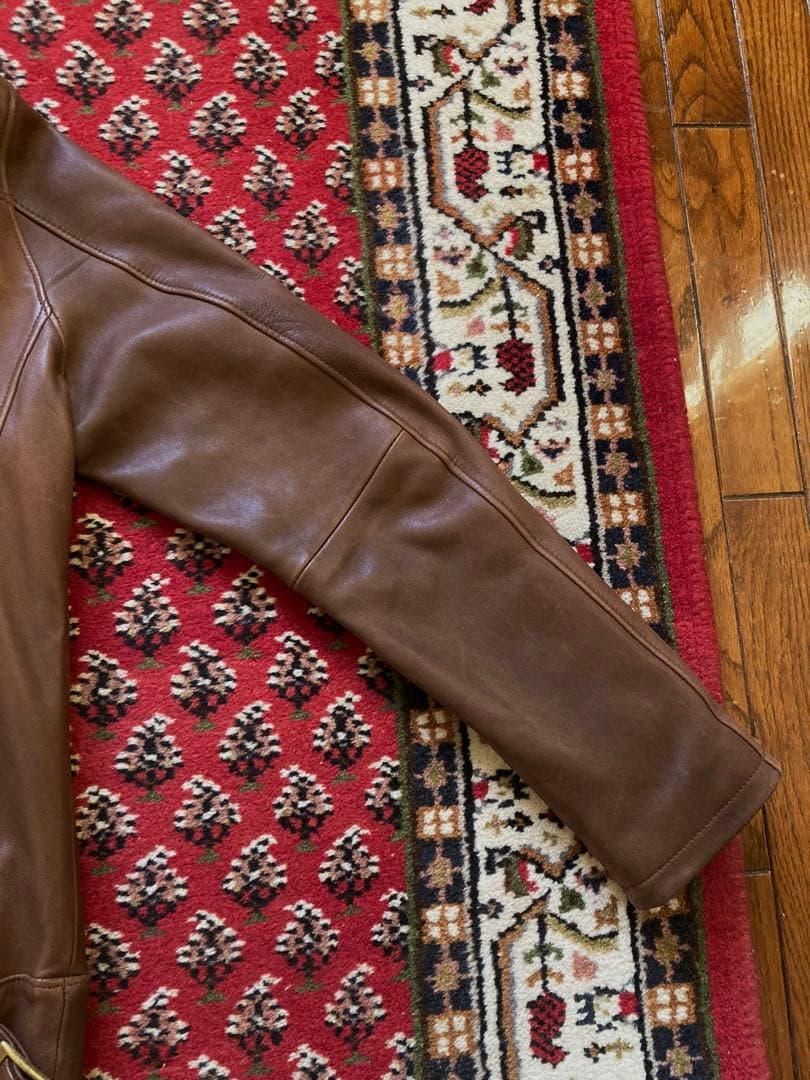 美品！紳士の品格◆暖かいラムレザーライダースジャケットLジャックローズ　ブルゾン