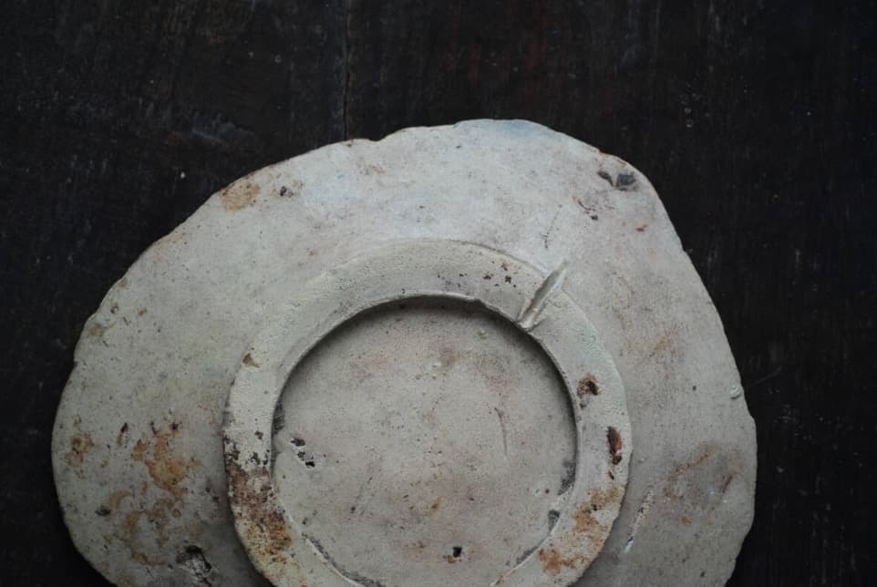 17世紀オランダ ダッチマジョリカ 藍絵ザクロ文皿 デルフト陶片 アンティーク