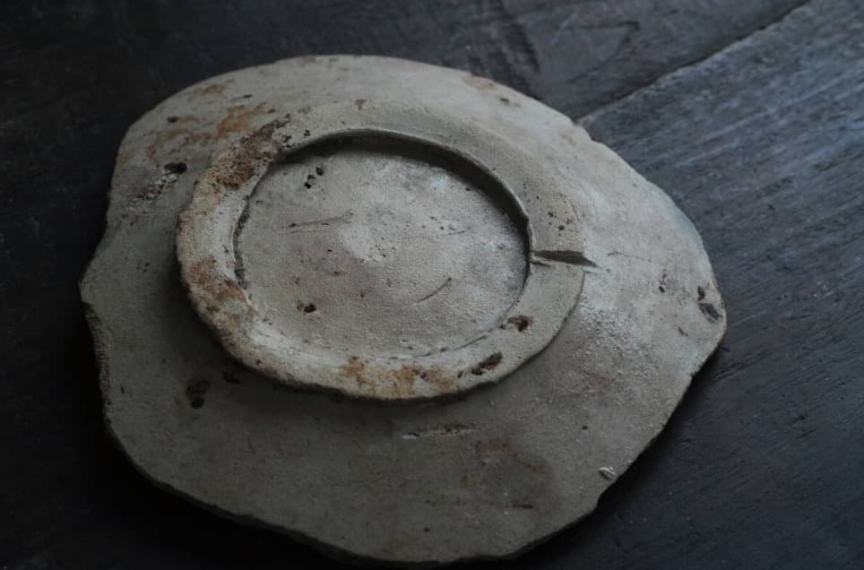 17世紀オランダ ダッチマジョリカ 藍絵ザクロ文皿 デルフト陶片 アンティーク