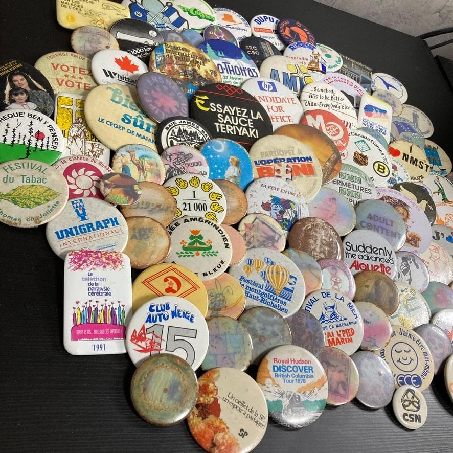 BQVG アメリカン 缶バッジ ビンテージ 100個 セット アメカジ 雑貨