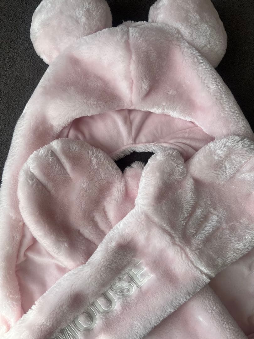 ディズニー　マフラーキャップ　ピンク　手袋　ファンキャップ