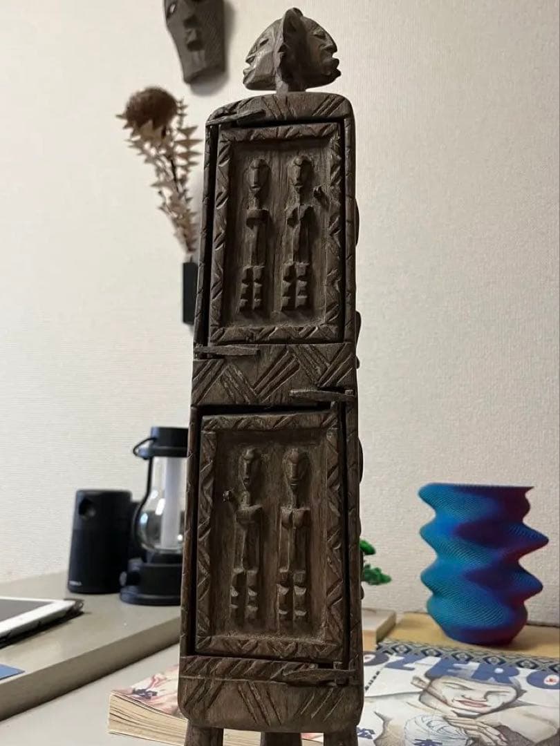 ドゴン族　薬箱　アフリカンアート 木製彫刻