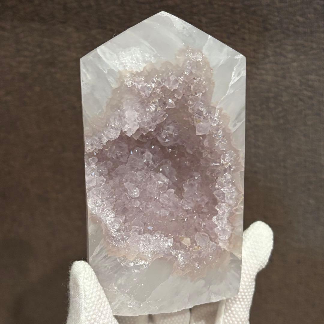 非常にレア！ アメジストジオード瑪瑙 大きいサイズ 673g ジオード