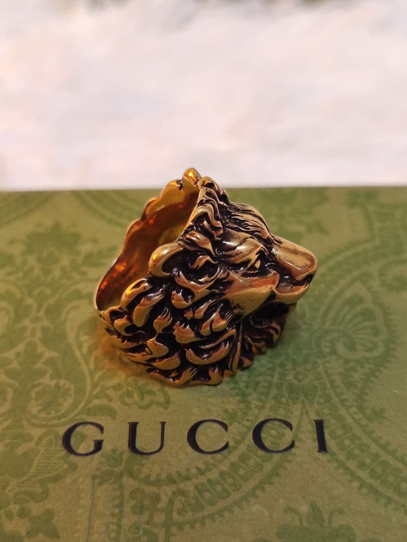 専用　新品 GUCCI グッチ ライオンヘッド リング 指輪 19号 ゴールド