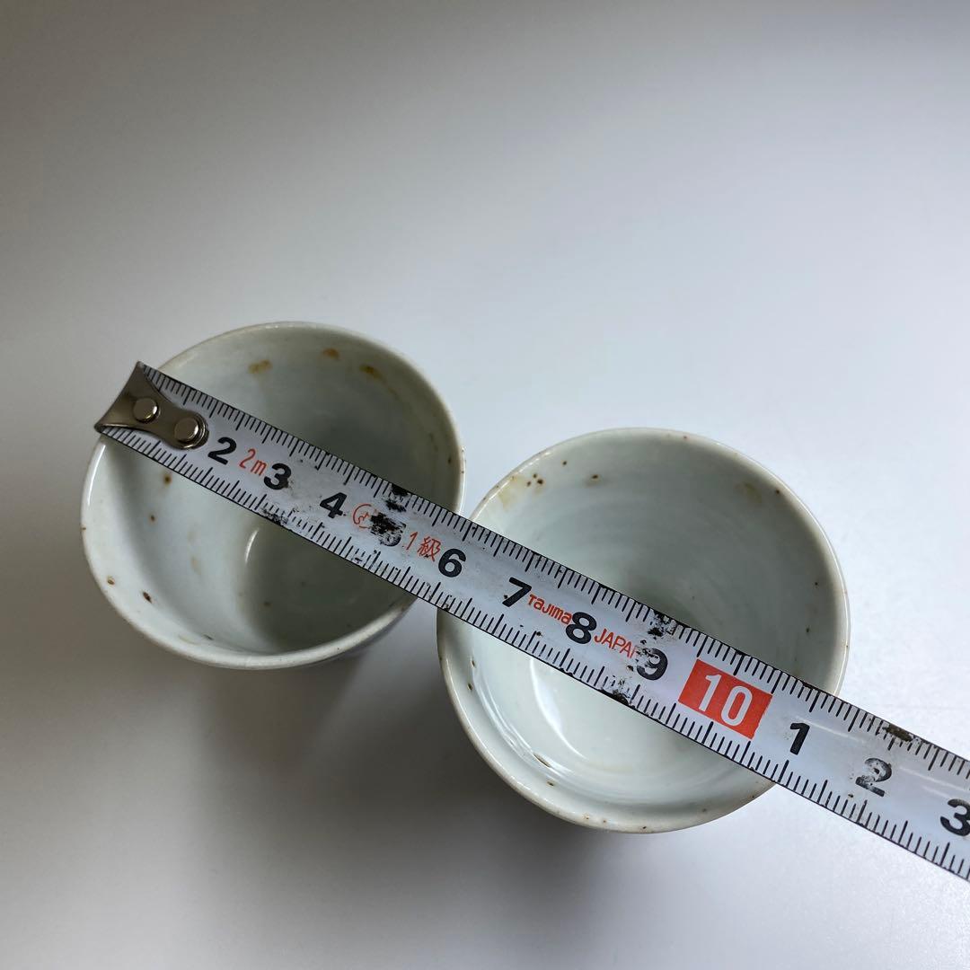 中国清時代　唐物青花キリン図煎茶碗2客　口径約6㎝　東Y7-0331☆2Fタトチ