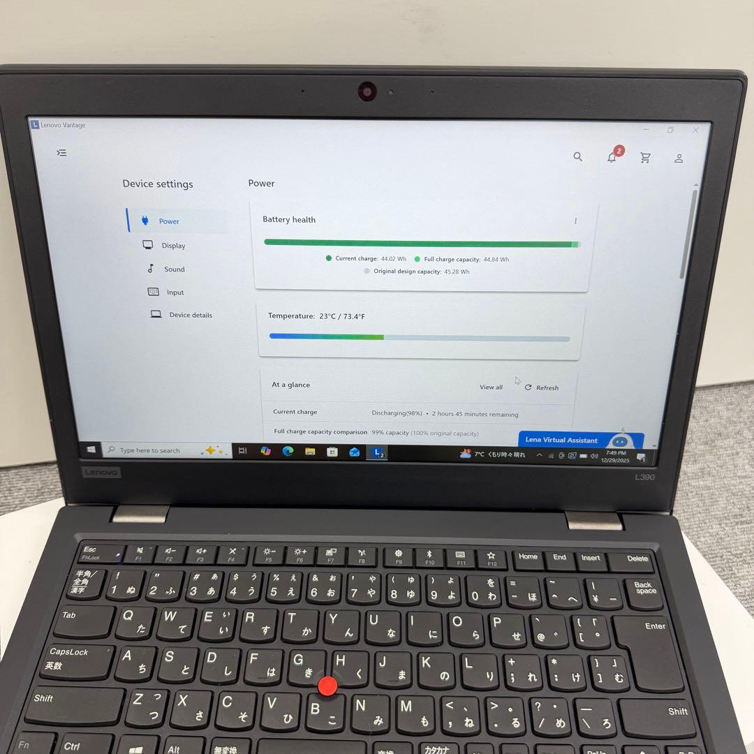 Windowsノート本体 Lenovo ThinkPad L390 8GB/256GB
