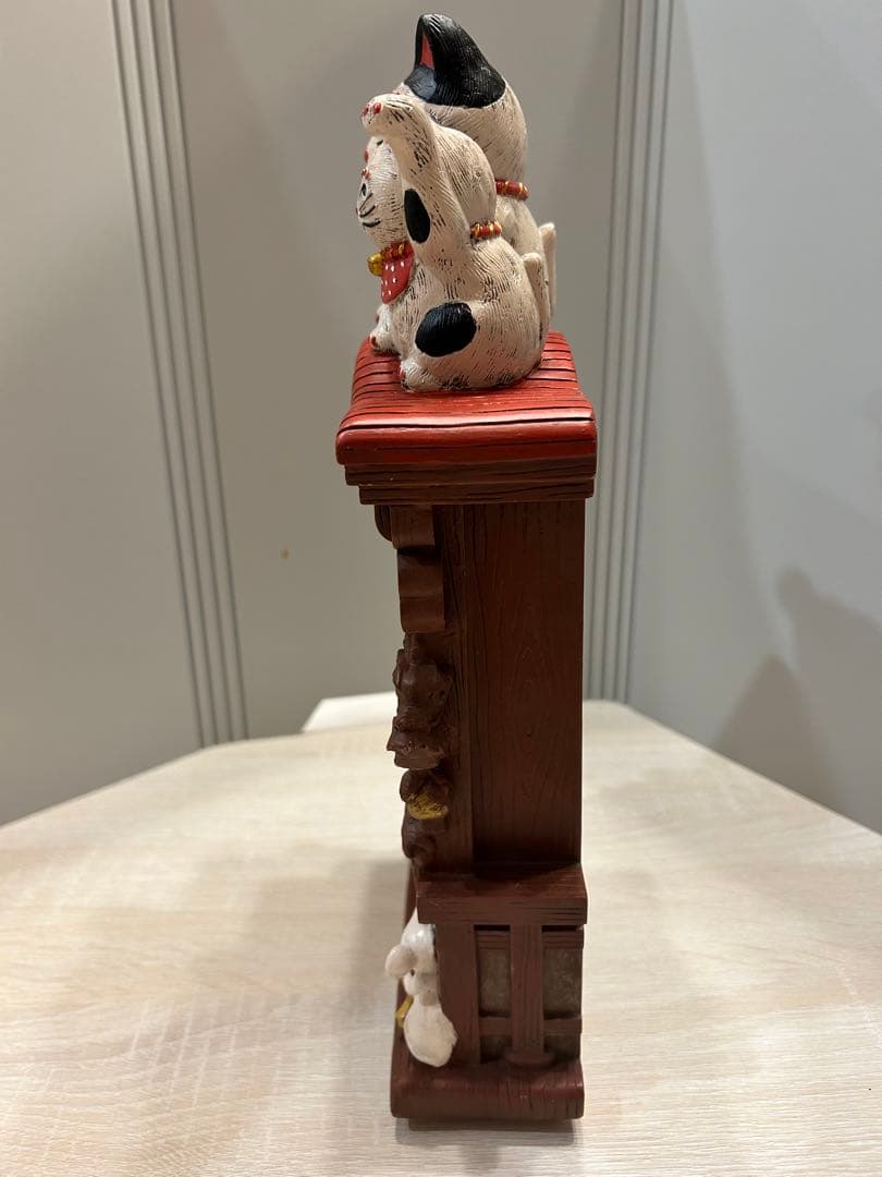 【レア】招き猫　振り子時計　セトクラフト