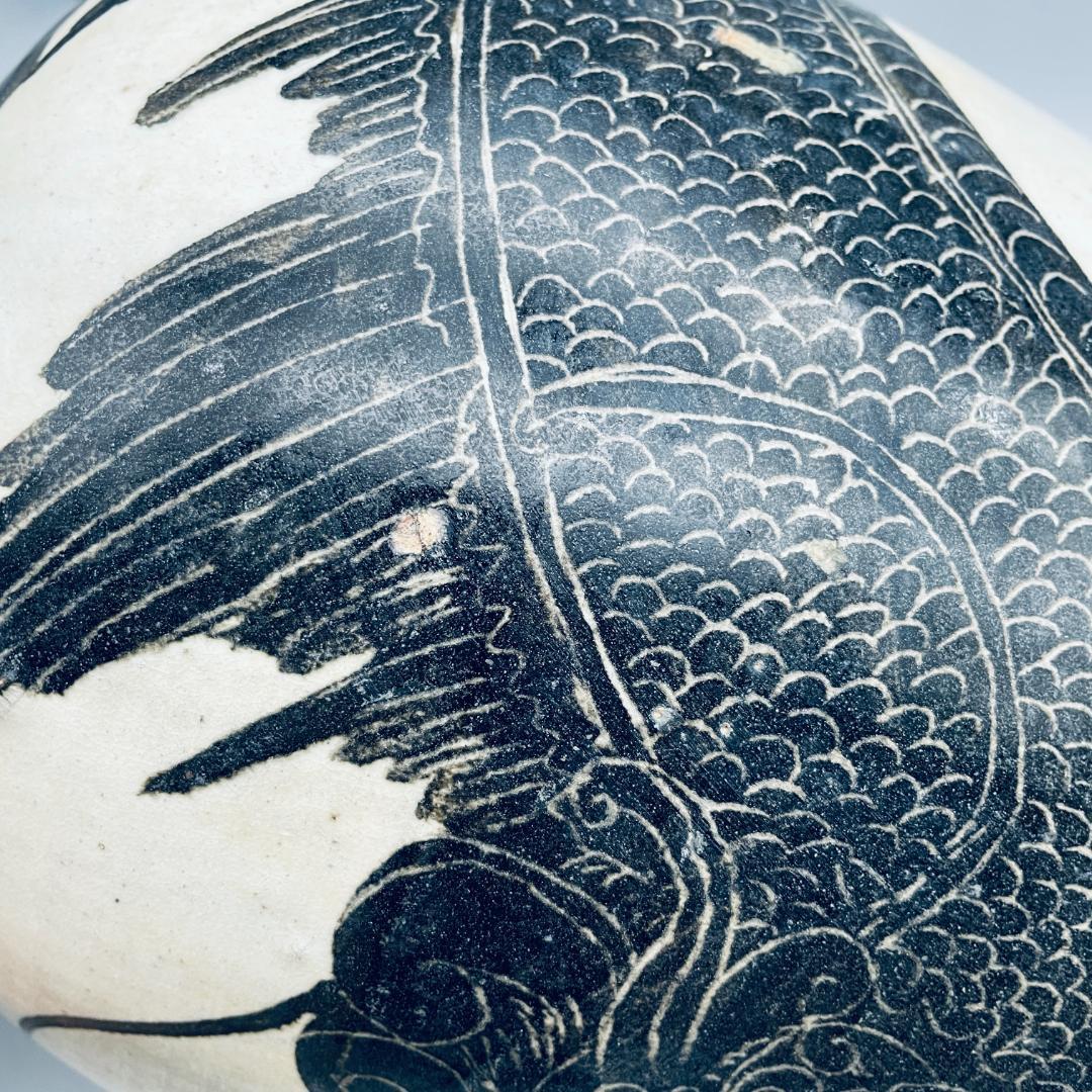 北宋 磁州窯 龍紋 梅瓶 中国陶磁器