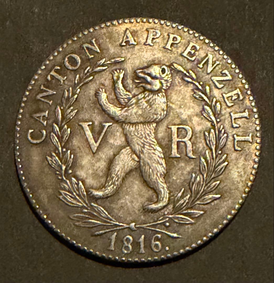 【歴史遺産級】1816年 スイス州貨 4フラン アッペンツェル銀貨