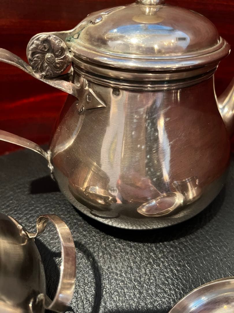 ピュイフォルカ　純銀製　ティーポット　3点セット　アンティーク