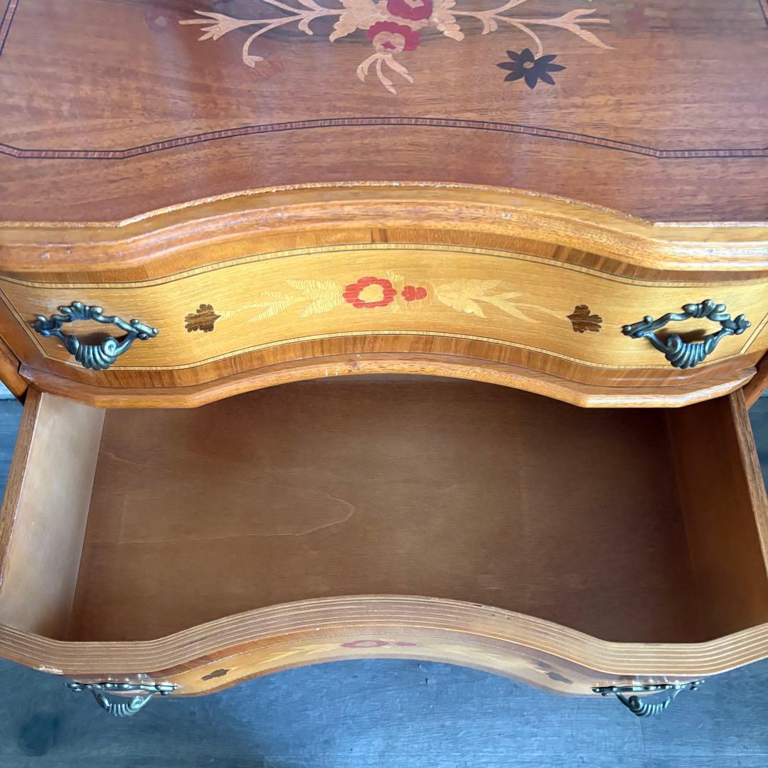 イタリア　MOR-RENS社　象嵌チェスト　4段　ミドルチェスト　マホガニー　①