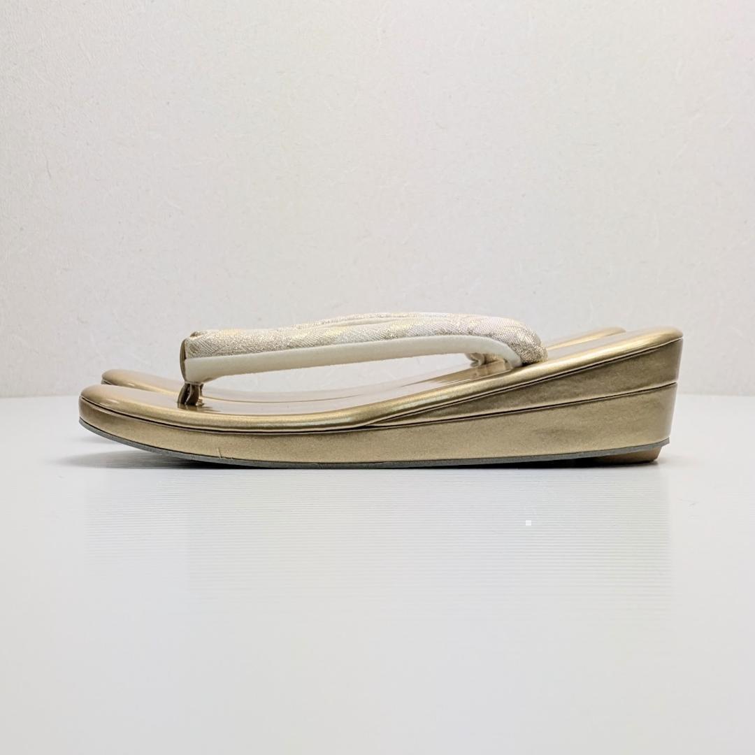 草履バッグセット ゴールド フォーマル 帯地 ゴールド S〜Lサイズ u777