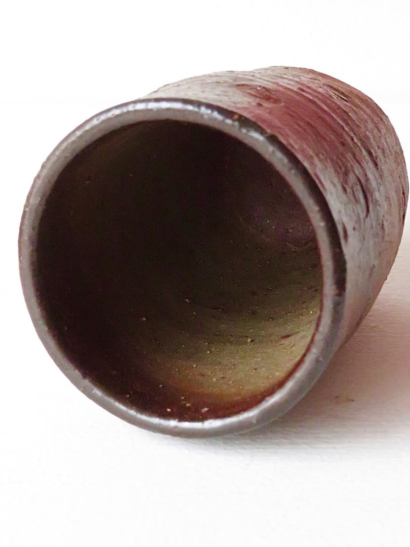 限定セル【希少品】伝説の陶芸家 國吉清尚 焼締 珊瑚紋 小湯呑 ぐい呑 泡盛