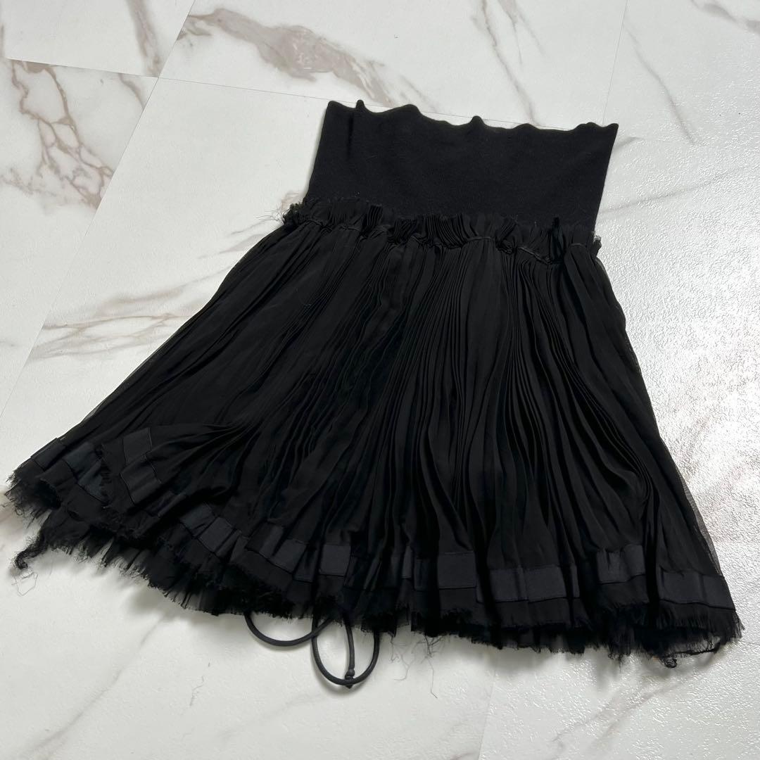 入手困難✨ サカイ sacai スカート シルク×カシミヤ カジュアル ブラック