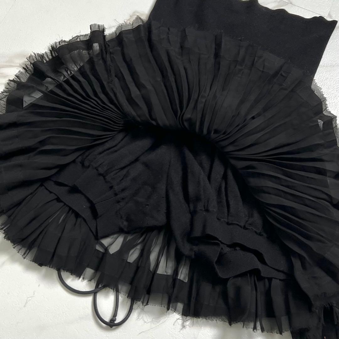 入手困難✨ サカイ sacai スカート シルク×カシミヤ カジュアル ブラック