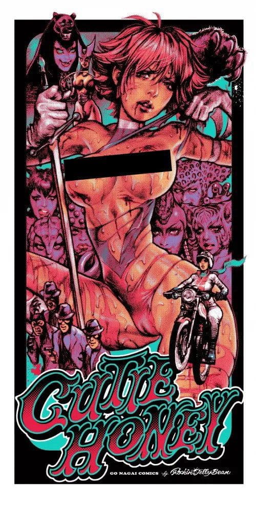 キューティーハニー ロッキンジェリービーン シルクスクリーンポスター ブルー