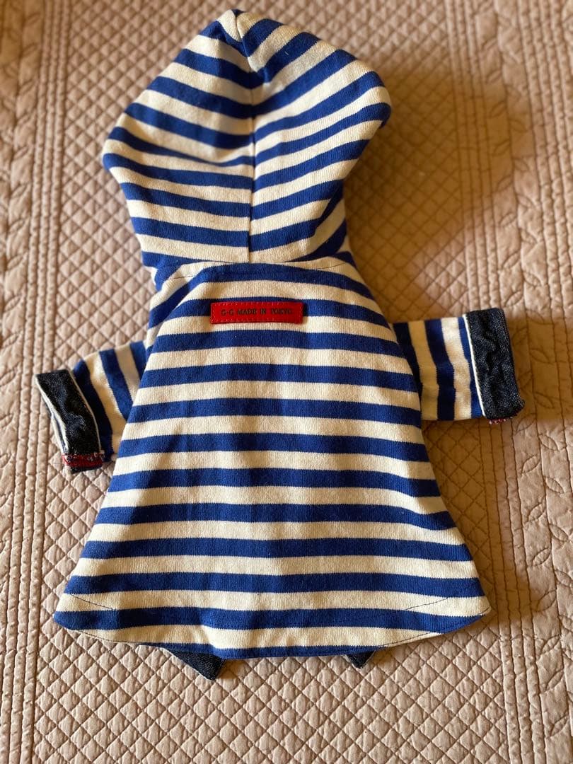 アトリエgg フード付きストライプワンピース