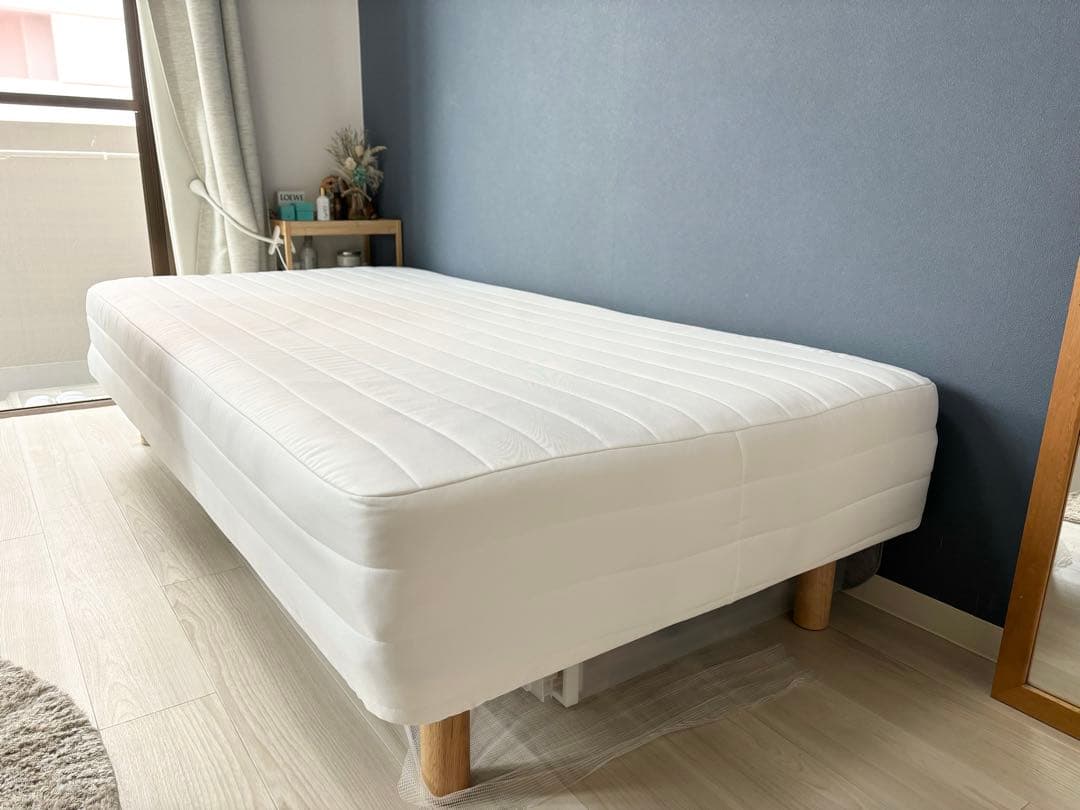 美品　脚付きマットレス　シングル　無印良品　ポケットコイル　洗えるカバー