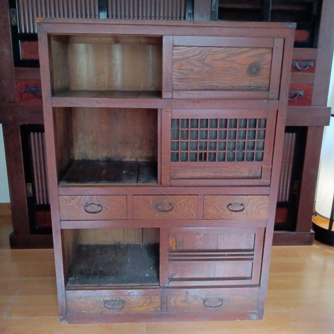 3尺水屋　和箪笥　アンティーク　キャビネット