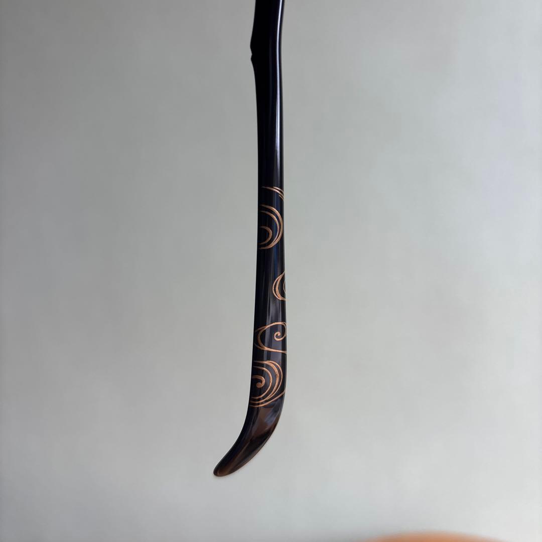 茶杓 銘「清流」 大徳寺松長剛山 水蒔絵茶杓 竹筒 木箱入り