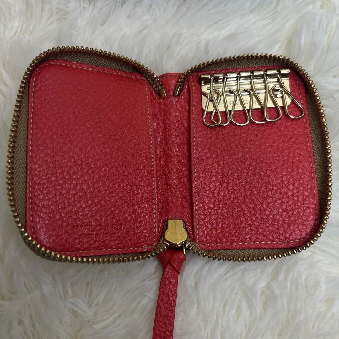 ✨未使用級✨BVLGARI ブルガリ　6連キーケース　ラウンドファスナー　箱付き
