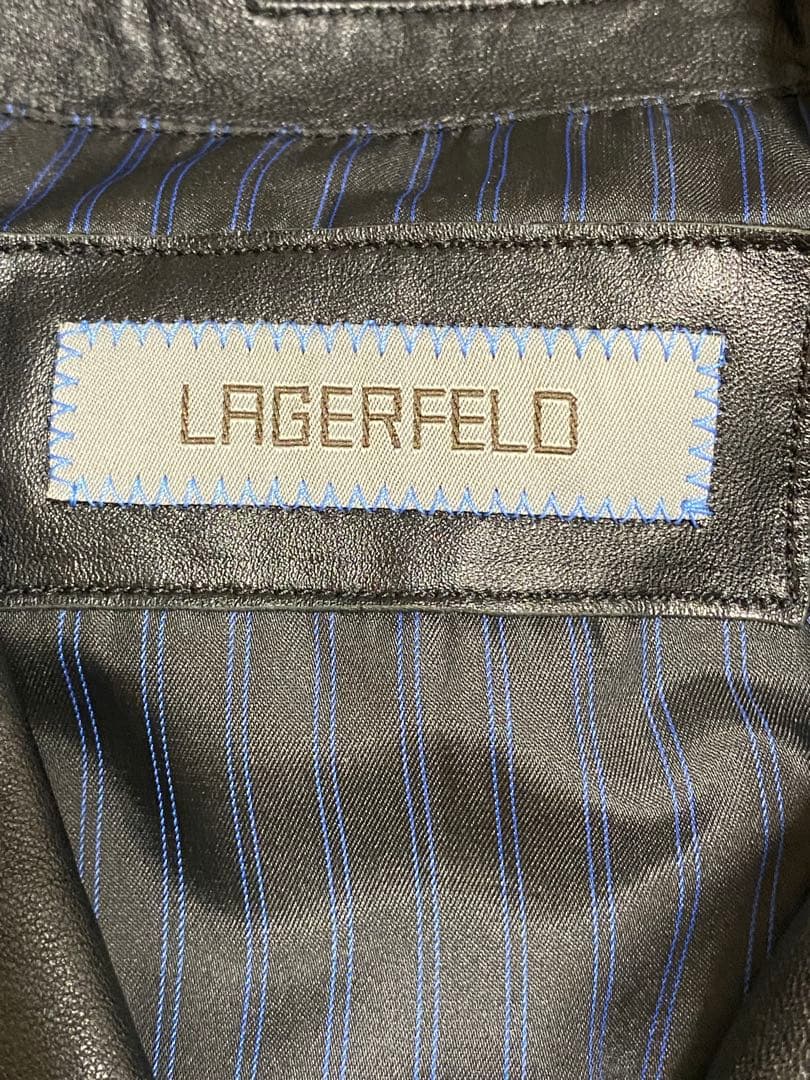 【定価25万円】 レザーライダースブルゾン 46