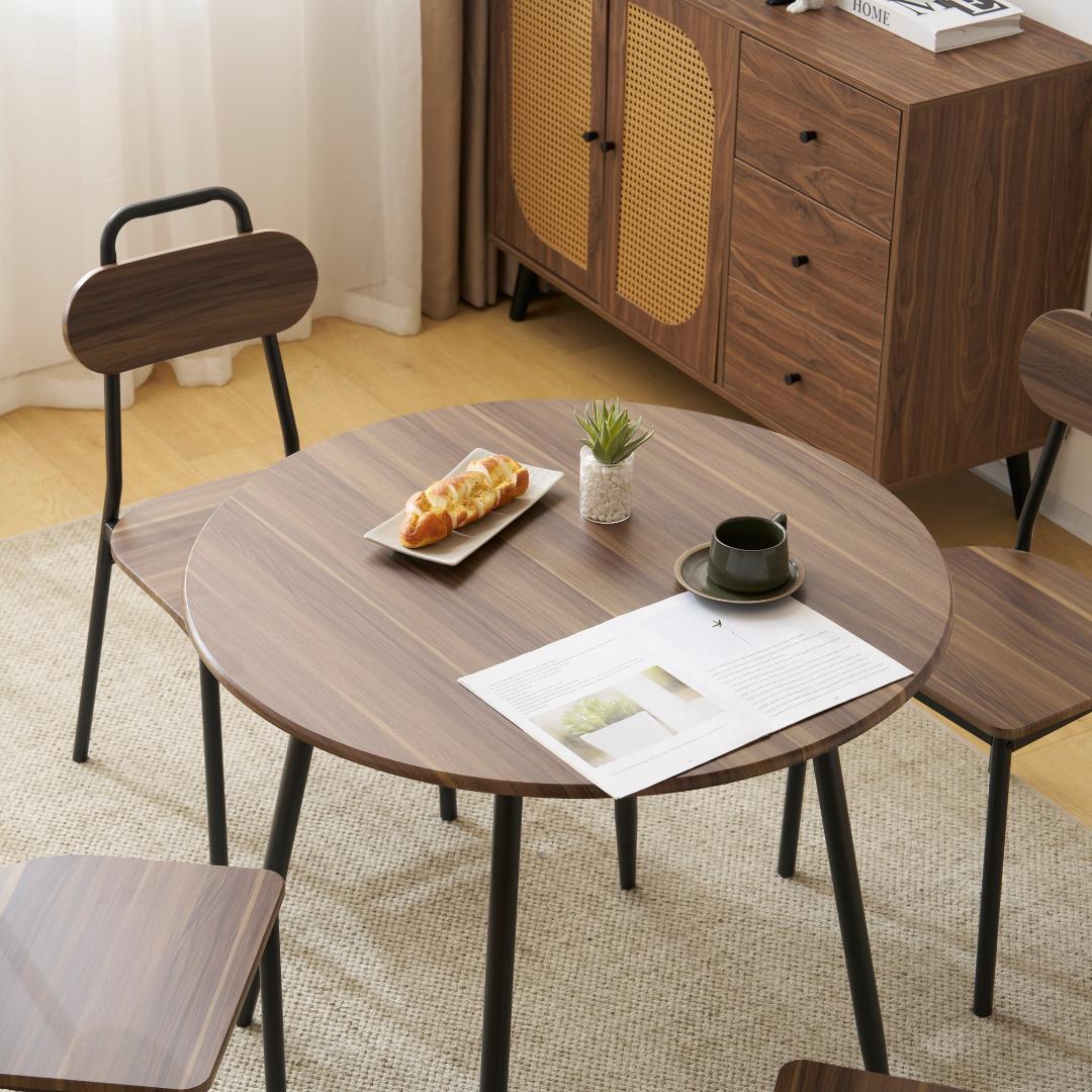 コンパクト4人掛けダイニングテーブルセット！食卓 チェア4脚　NATURAL