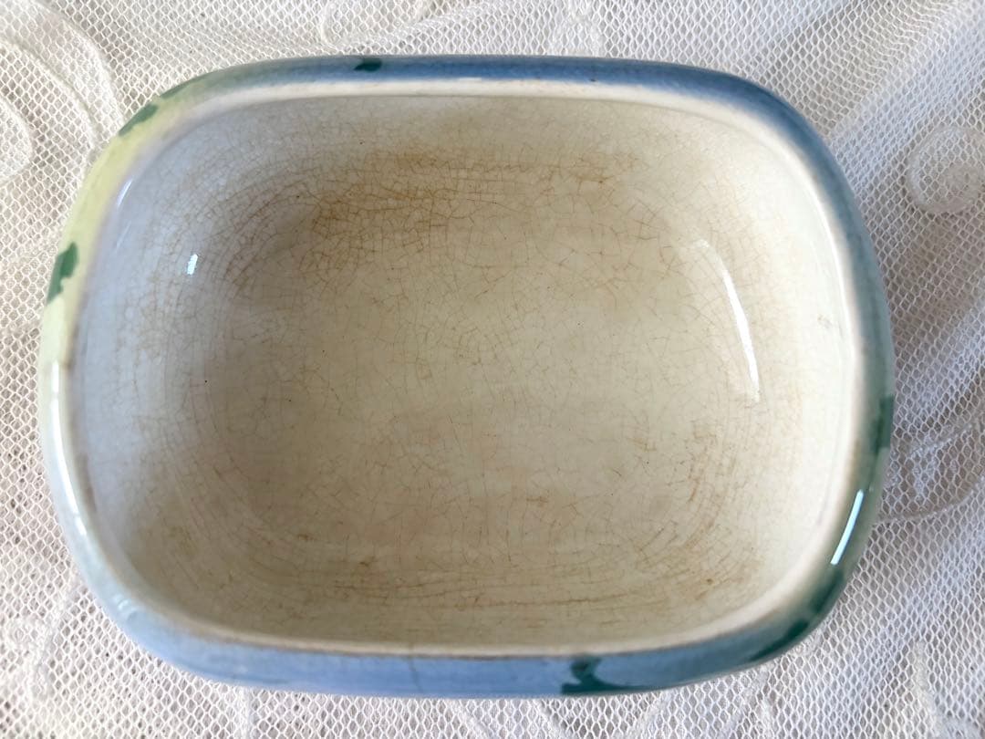 フランスアンティーク 蓋付きケース リュネヴィル窯 スワン 白鳥 小物入れ