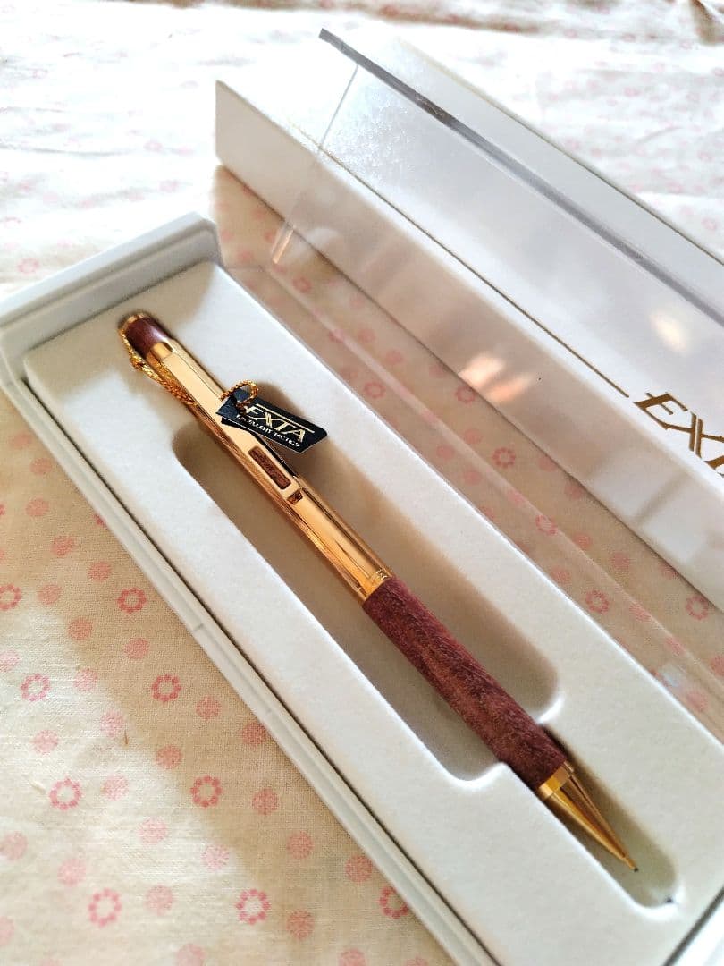 トンボシャーペン エクスタ 未使用 タグ付 木軸 ゴールド軸「希少・絶版品」