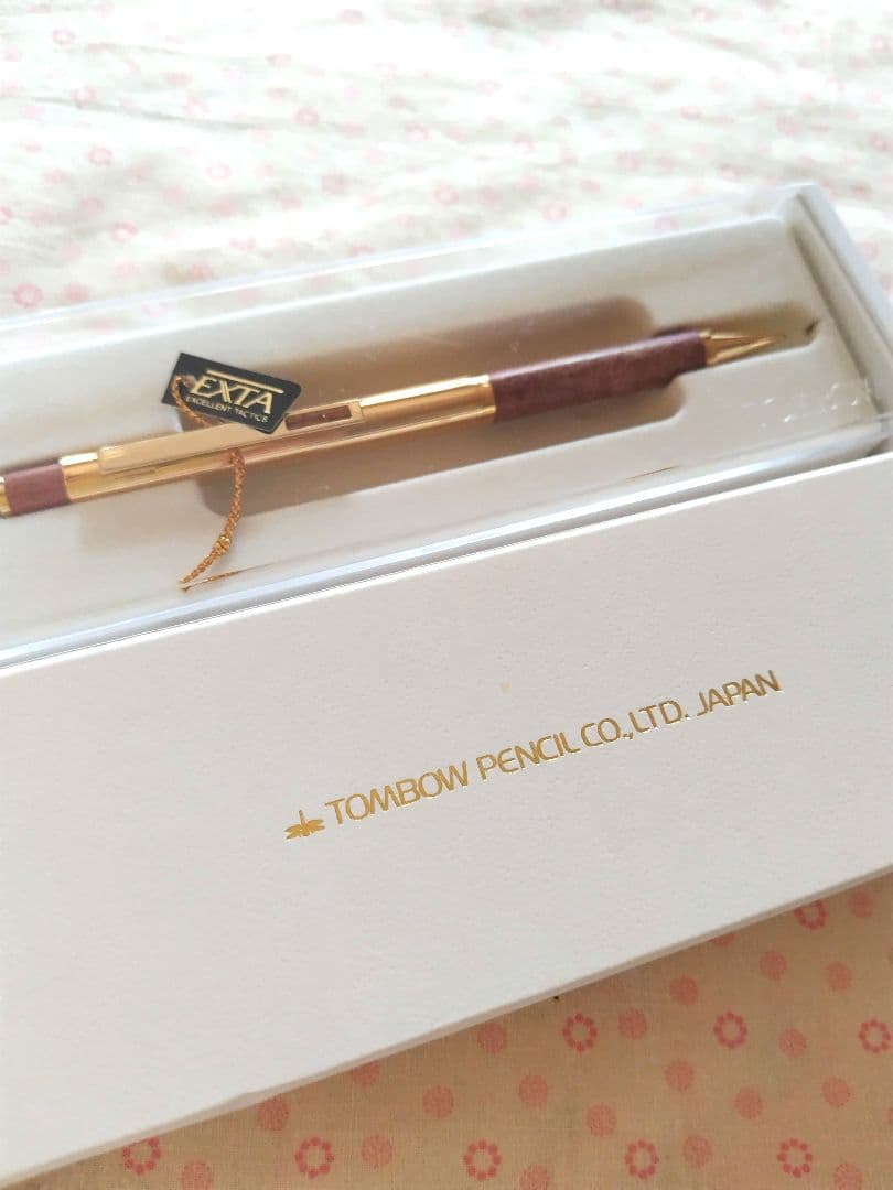 トンボシャーペン エクスタ 未使用 タグ付 木軸 ゴールド軸「希少・絶版品」