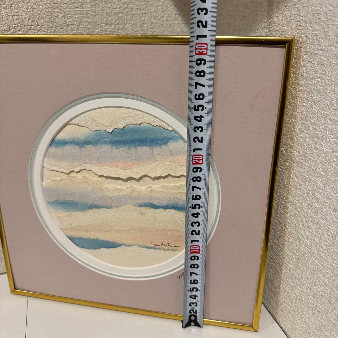 Jan Hartman ヴィンテージ風景コラージュ 水彩 夕焼け　マウイ島 92