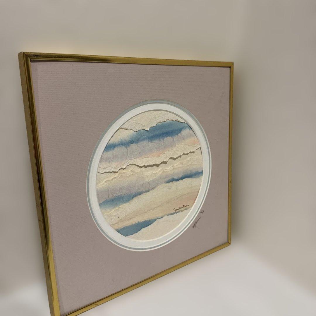 Jan Hartman ヴィンテージ風景コラージュ 水彩 夕焼け　マウイ島 92