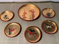 金蒔絵 漆器 丸皿 5客揃