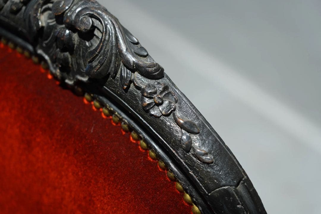 ①フランスアンティーク　ナポレオンチェア　張替済　1800年代　椅子