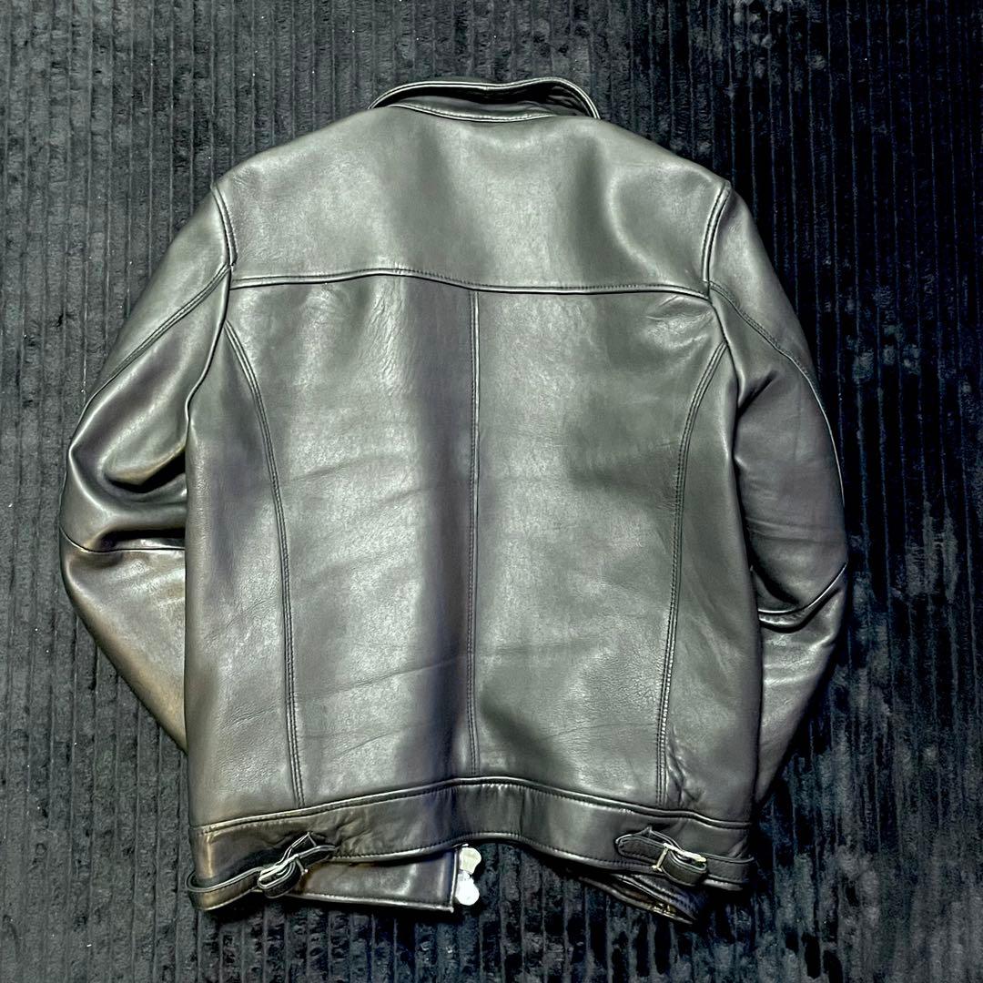 ナノユニバース　サーモライトシングルライダース　L シープスキン　ブラック