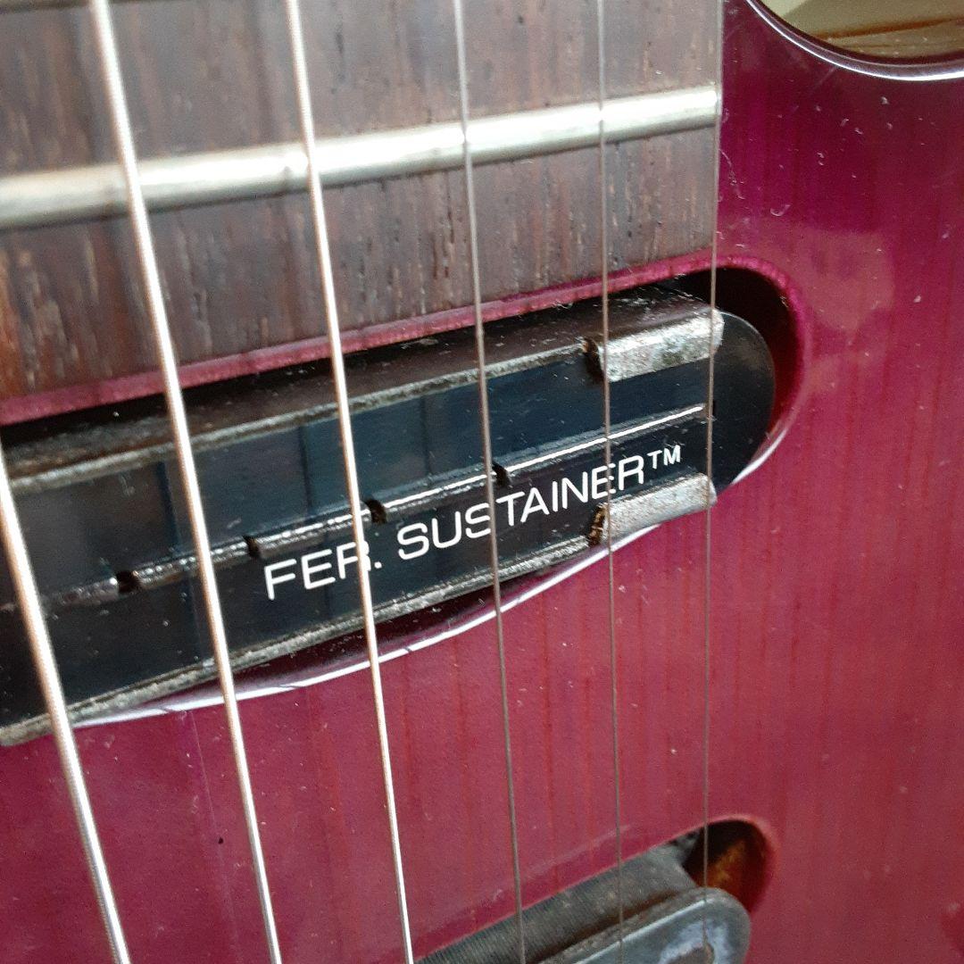 FERNANDES エレキ　サスティナー 付きギターパープル　ゴトーペグ