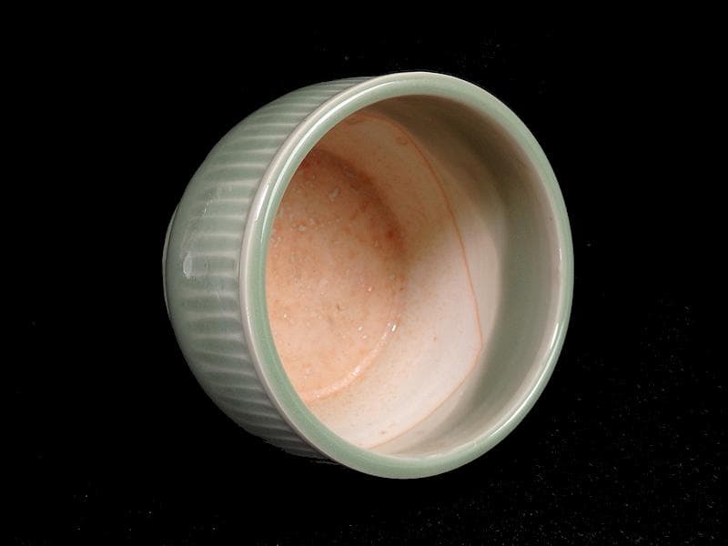 三田青磁　幾何学紋　草紋の図　火入れ　D876AS-Bks