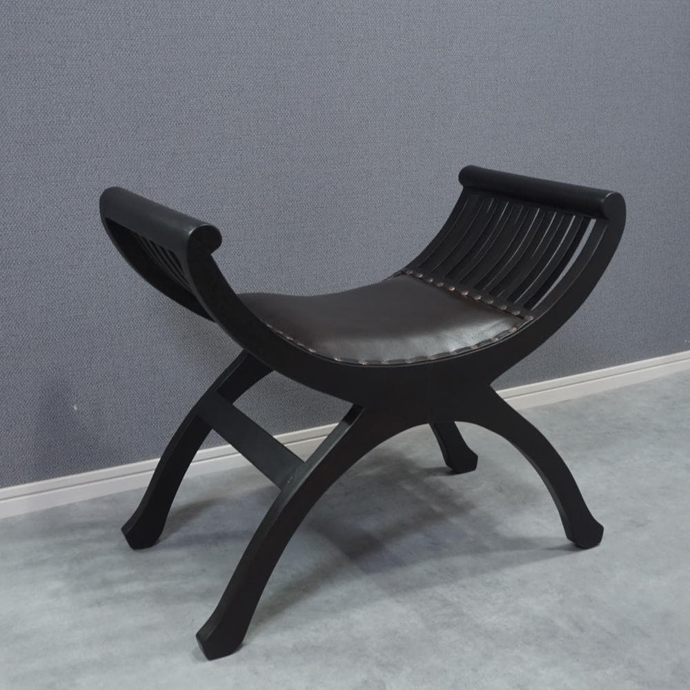 カルティニチェアC　本革シート 椅子 バリ家具 アジア家具 スツール チェア