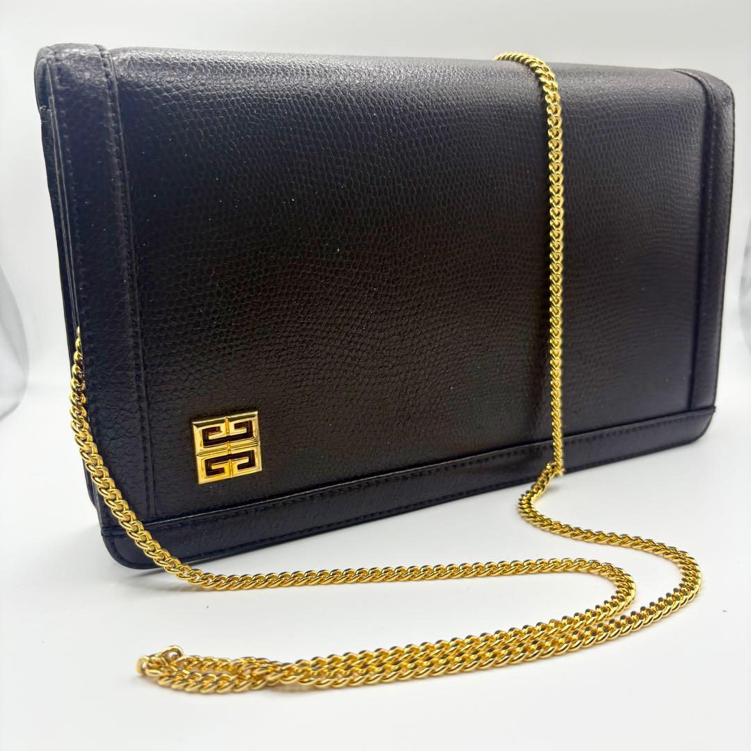 ①GIVENCY 4Gロゴ チェーン ショルダーバッグ