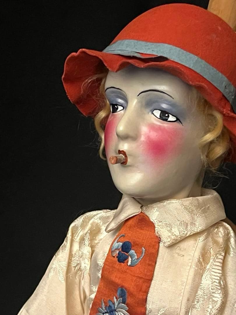 ブドワールドール　アンティークドール　 ピエロ　布人形　入手困難
