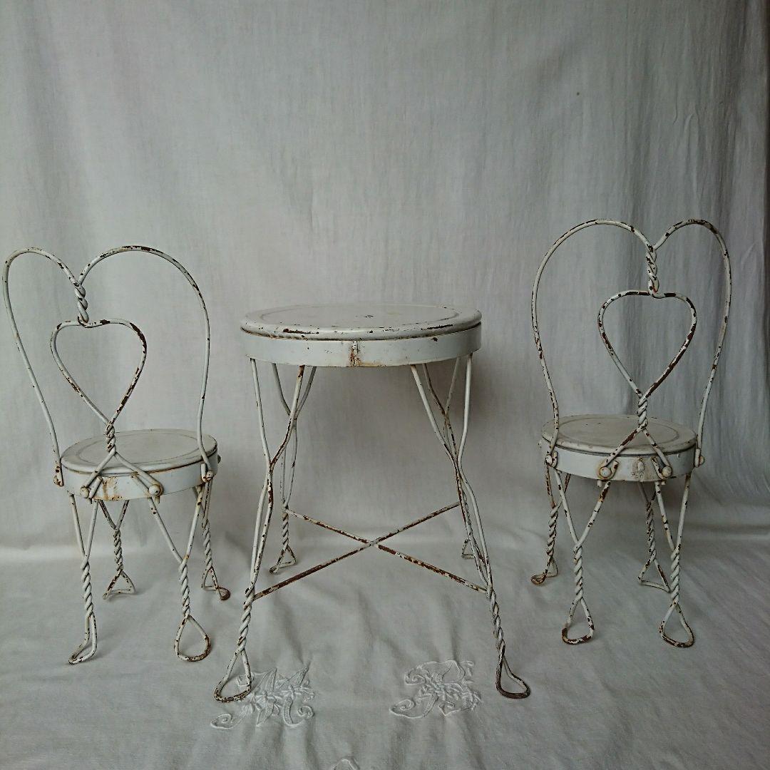 フランスアンティーク ドールサイズのチェア＆テーブル